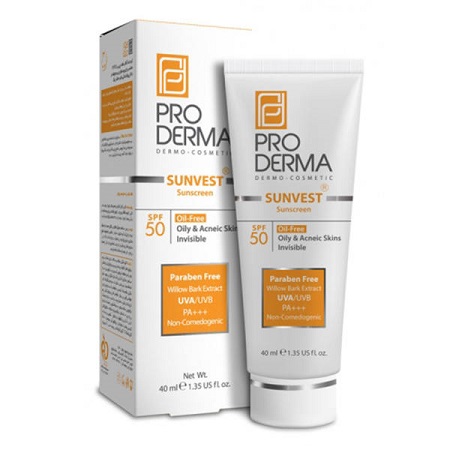 کرم ضد آفتاب بی رنگ پرودرما مناسب پوست چرب SPF 50